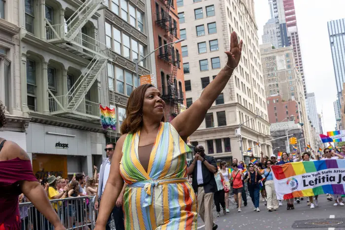 New York Attorney General Letitia James participates in the New York City Pride March on June 30, 2024.